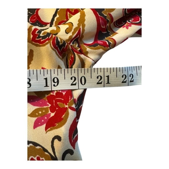 LOFT Outlet Petite Floral Blouse Long Sleeve Lace Trim Boho Chic Petite Medium‎ - Picture 6 of 8